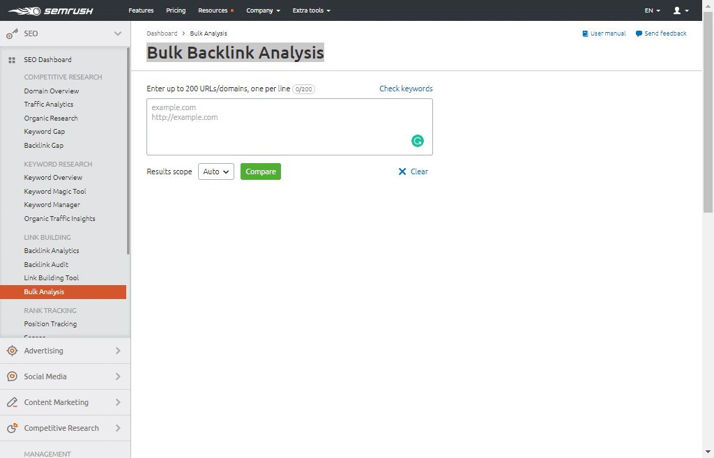 Semrush Unbiased Review With Alternative (30 days free Trial) 17 Bulk Backlink Analysis