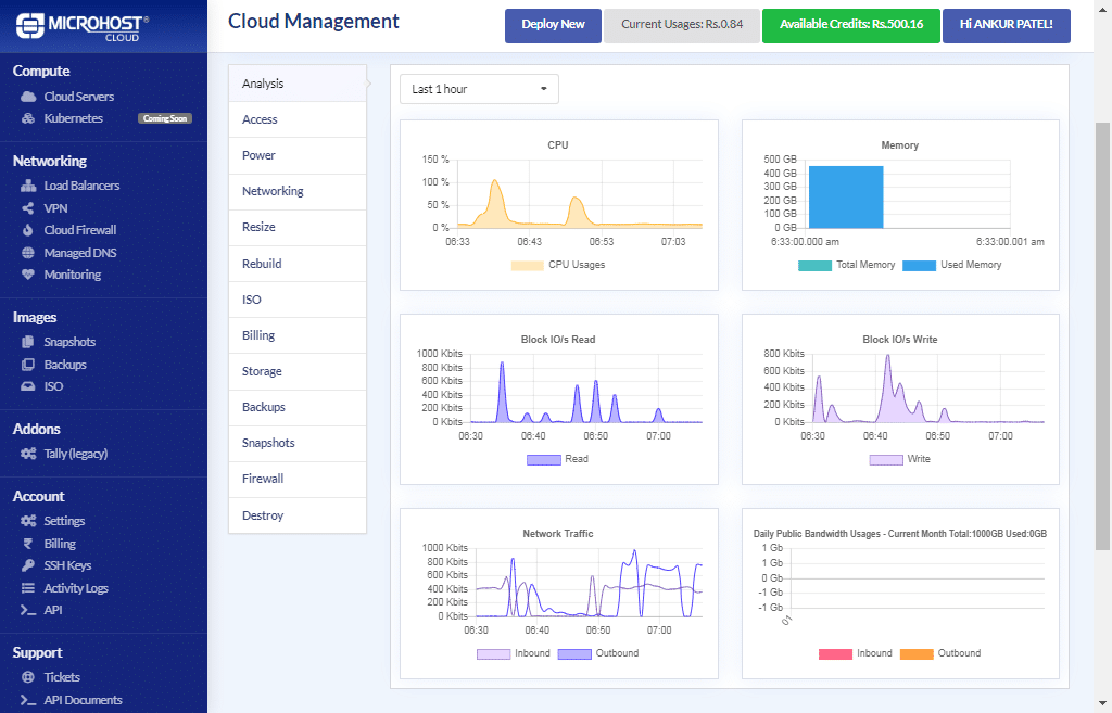 Utho (Microhost) Review: Better than AWS, ORACLE and GCP 5 Server analysis microhost